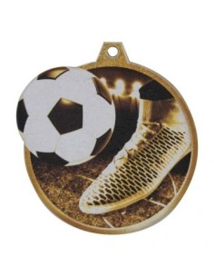 (18) MEDALLA MADERA FUTBOL Ø 7 cm