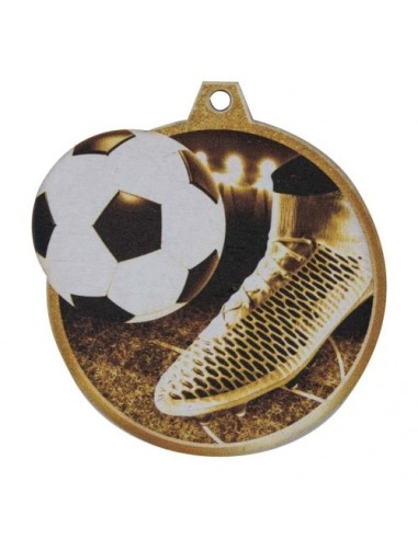 (18) MEDALLA MADERA FUTBOL Ø 7 cm