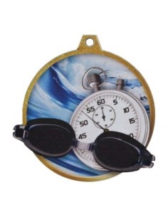 (18) MEDALLA MADERA NATACION Ø 7 cm