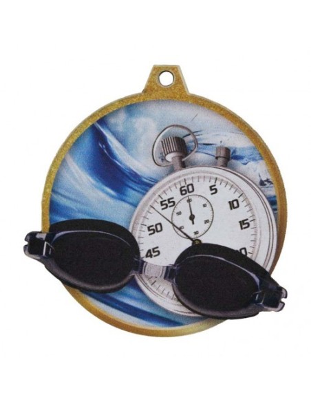 (18) MEDALLA MADERA NATACION Ø 7 cm