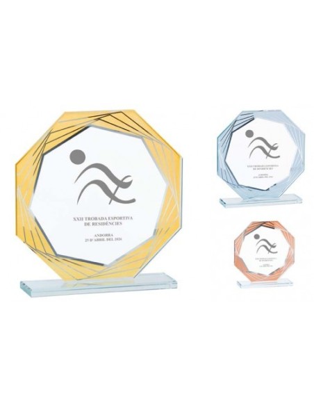 (210) TROFEO CRISTAL BRONCE 17 cm