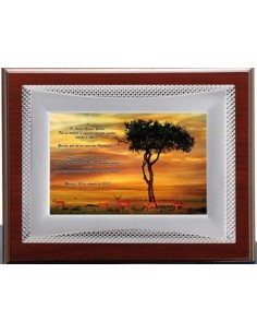 (132) PLACA HOMENAJE CON MADERA LUXE 24 x 19 cm