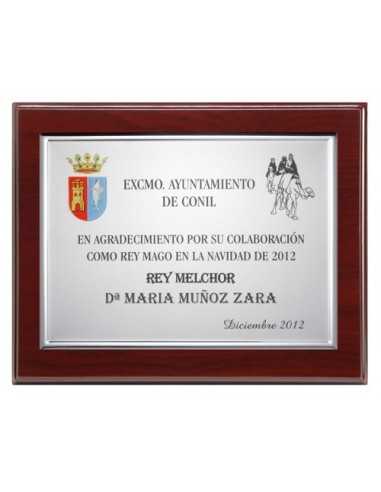 PLACA HOMENAJE MADERA ECONOMICA