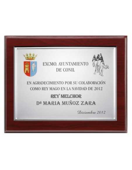 PLACA HOMENAJE MADERA ECONOMICA