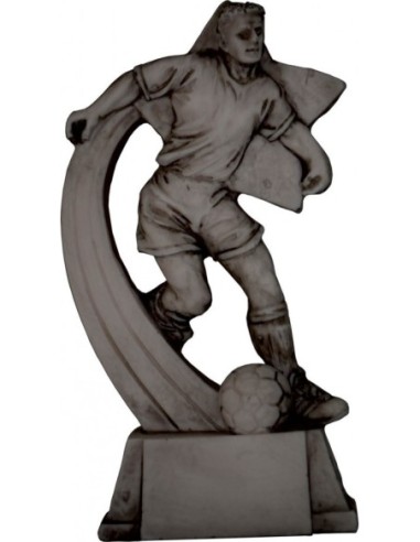 TROFEO RESINA FUTBOL ACABADO EN GRIS