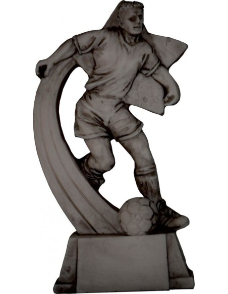 TROFEO RESINA FUTBOL ACABADO EN GRIS