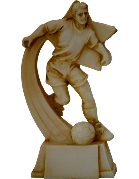 TROFEO RESINA FUTBOL ACABADO EN MARFIL