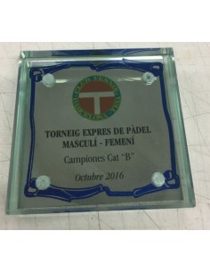 TROFEO CRISTAL CON PLANCHA ACERO IMANTADO