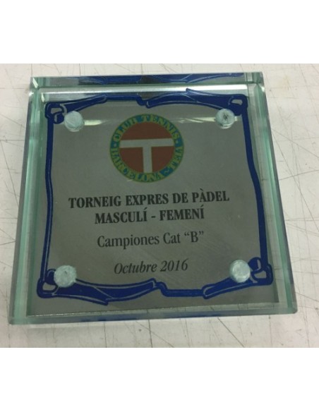 TROFEO CRISTAL CON PLANCHA ACERO IMANTADO