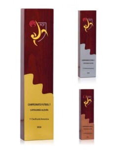 (224) TROFEO GRABABLE MADERA COBRE 24 x 6,5 cm COBRE