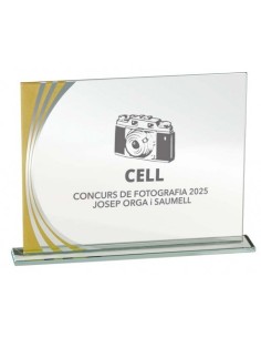 (124) SOPORTE CRISTAL GRABABLE COBRE 22 x 18 cm