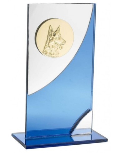 (223) TROFEO CRISTAL CON DISCO 18 cm
