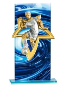 (209) TROFEO CRISTAL CON APLIQUE RESINA 18 cm