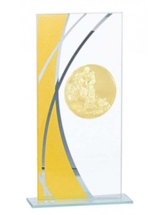 (224) TROFEO CRISTAL CON DISCO 13 cm