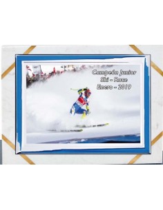 (136) PLACA HOMENAJE CON SOPORTE MARMOL 24 x 19 cm