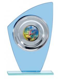 (223) TROFEO CRISTAL CON DISCO 20 cm