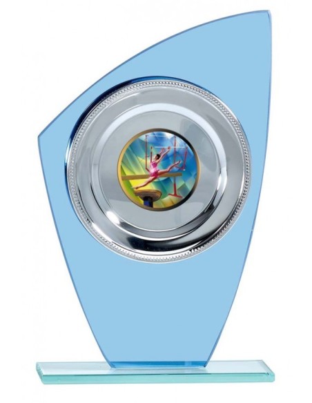 (223) TROFEO CRISTAL CON DISCO 20 cm