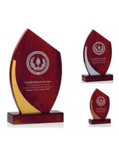 (210) TROFEO MADERA BRONCE 21 cm