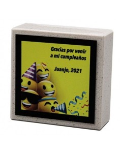 (144) MÁRMOL CON PLACA ALUMINIO BLANCA 7,5 x 7,5 cm