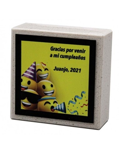 (144) MÁRMOL CON PLACA ALUMINIO BLANCA 7,5 x 7,5 cm