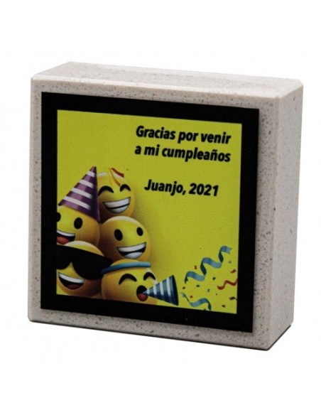 (144) MÁRMOL CON PLACA ALUMINIO BLANCA 7,5 x 7,5 cm