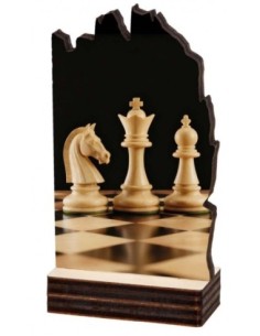 (170) TROFEO MADERA AJEDREZ 13 cm