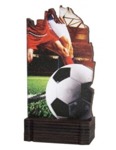 (243) TROFEO MADERA FUTBOL MASCULINO 13 cm