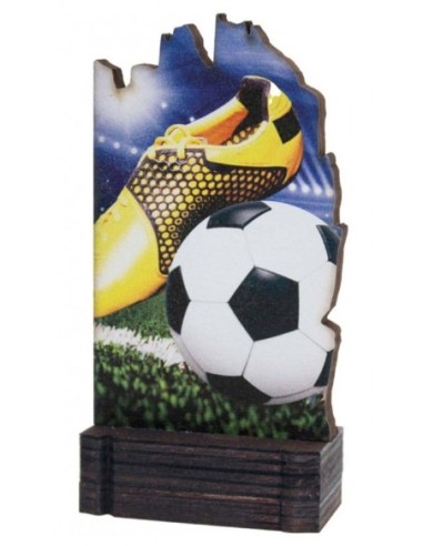 (243) TROFEO MADERA FUTBOL 13 cm