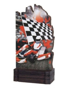 (243) TROFEO MADERA KARTS 13 cm
