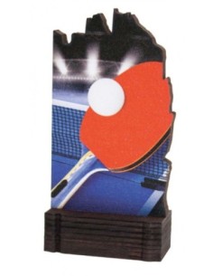 (244) TROFEO MADERA TENIS MESA 13 cm