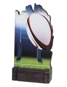 (244) TROFEO MADERA RUGBY 13 cm