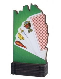 (244) TROFEO MADERA CARTAS 13 cm