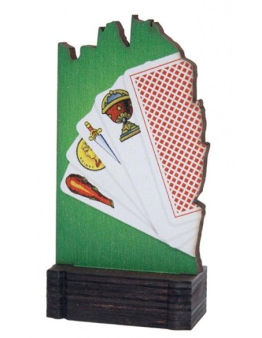 (244) TROFEO MADERA CARTAS 13 cm