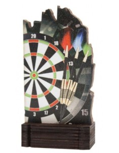 (244) TROFEO MADERA DARDOS 13 cm