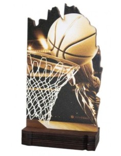 (246) TROFEO MADERA BALONCESTO 19 cm