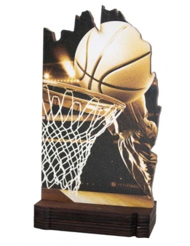 (246) TROFEO MADERA BALONCESTO 19 cm