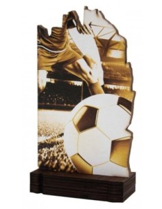 (246) TROFEO MADERA FUTBOL 19 cm