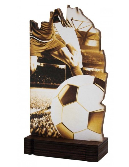 (246) TROFEO MADERA FUTBOL 19 cm