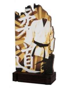 (246) TROFEO MADERA ARTES MARCIALES 19 cm