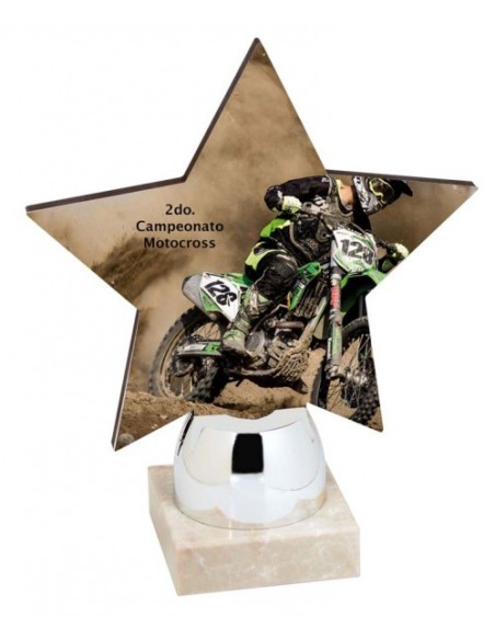 (260) TROFEO CON BASE MARMOL CON ALEGORIA DEPORTES 6 cm