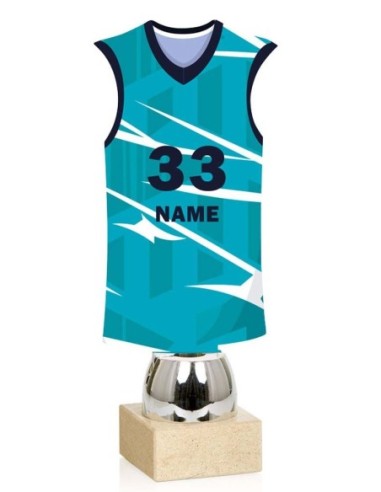 (168) TROFEO ESP SUBLIMACION BALONCESTO CON BASE MARMOL 24 cm