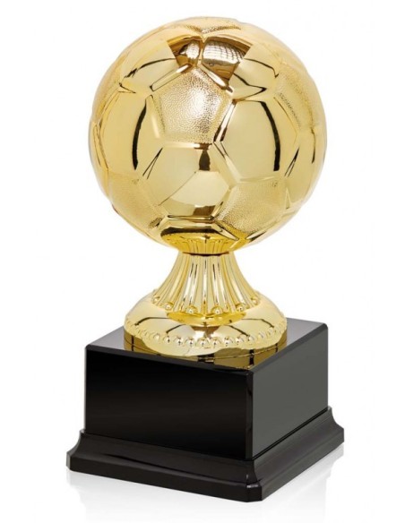 (181) TROFEO FUTBOL PELOTA PLATICO ABS METALIZADO 16 cm