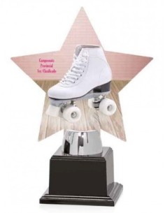 (150) TROFEO PERSONALIZABLE CON BASE ABS NEGRA 21 cm