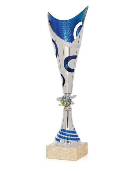 (54) COPA ABS PLATA/AZUL PORTADISCOS 32 cm