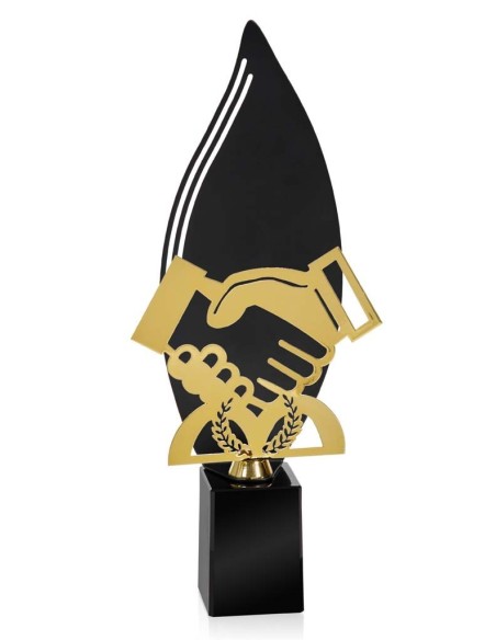 (241) TROFEO METAL FAIR PLAY/MANOS UNIDAS 32 cm