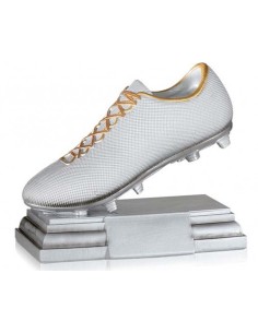 (184) TROFEO FUTBOL RESINA BOTA PLATA 17 x 19 cm
