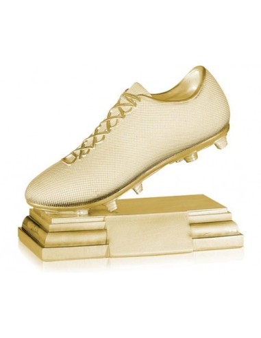 (184) TROFEO FUTBOL RESINA BOTA ORO 17 x 19 cm