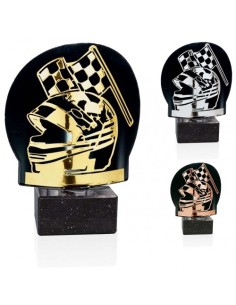 (237) TROFEO METAL SERIE FM MOTOR PLATA 18 cm