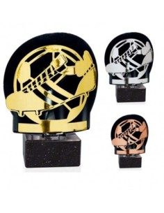 (238) TROFEO METAL SERIE FM FUTBOL PLATA 18 cm