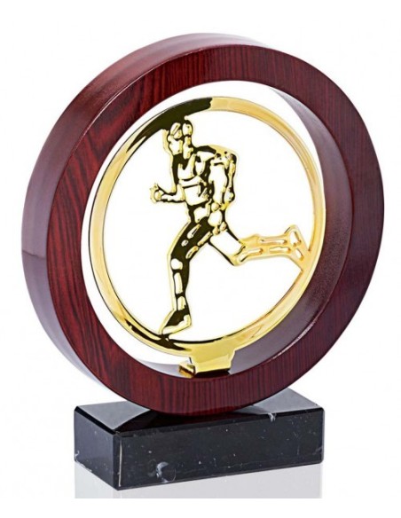 (204) TROFEO MADERA/METAL ATLETISMO 22 cm